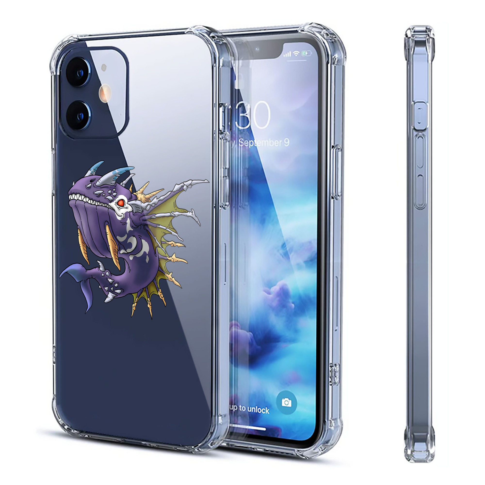（画像用） ドラゴンクエスト Doragon Kuesuto Dragon Quest 【iPhone 12シリーズ対応】透明スマホケース（クリアソフトケース）